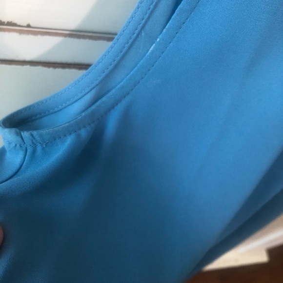 Ann Taylor Factory | Bow-Neck Sleeveless Blouse | S | Dusty Blue - Picture 12 of 16